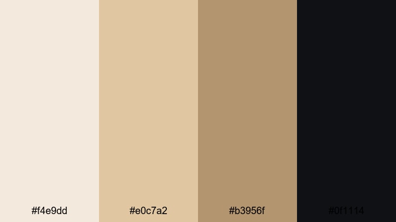 spotlight backstage sand beige black color palette with hex codes