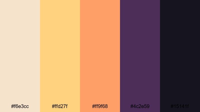 spotlight fizz lights champagne color palette with hex codes