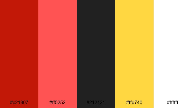 spotlight scarlet drama scarlet color palette with hex codes