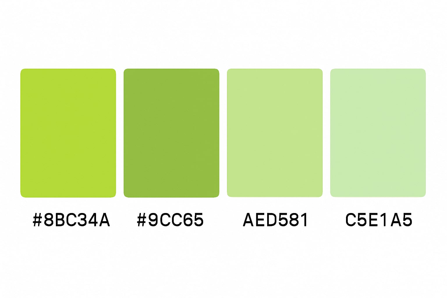 spring awakening green color palette with hex codes