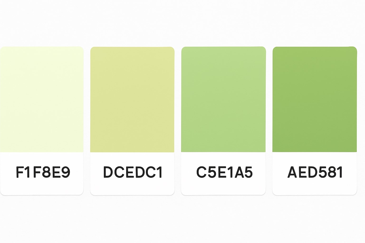 spring mist green color palette with hex codes