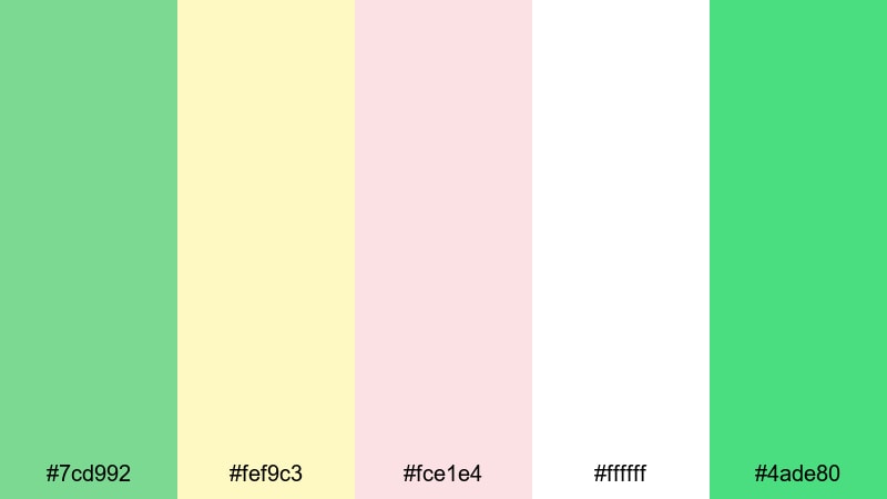 spring picnic vibes kelly green color palette with hex codes