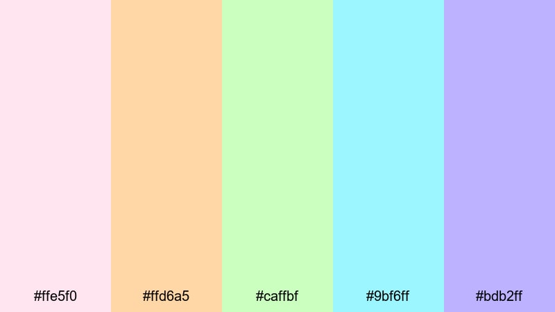 sprinkles on frosting birthday color palette with hex codes