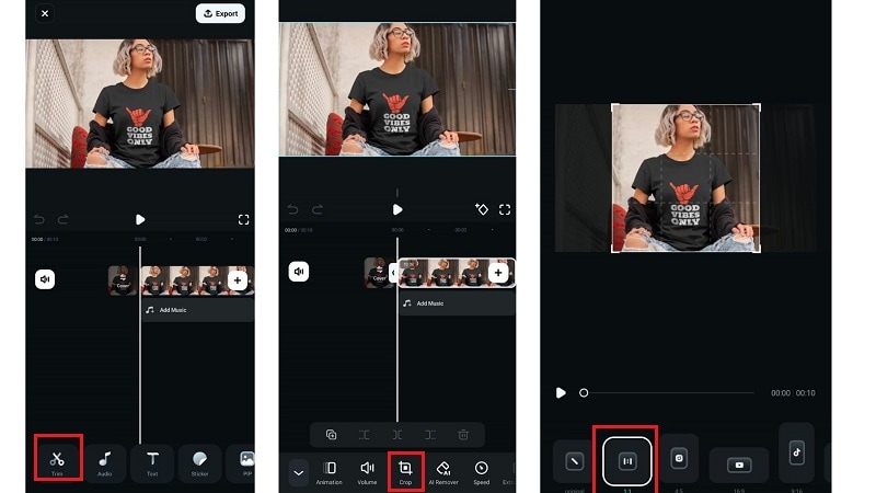 crop video to square on android