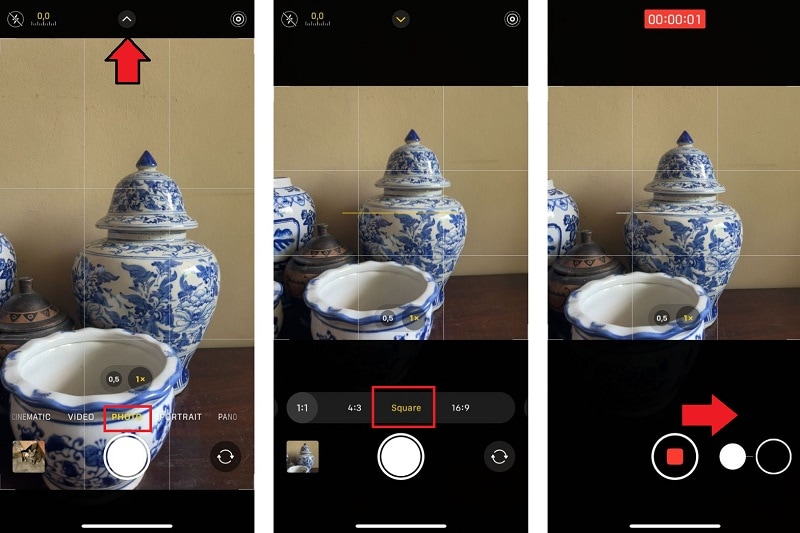 shoot square video on iphone