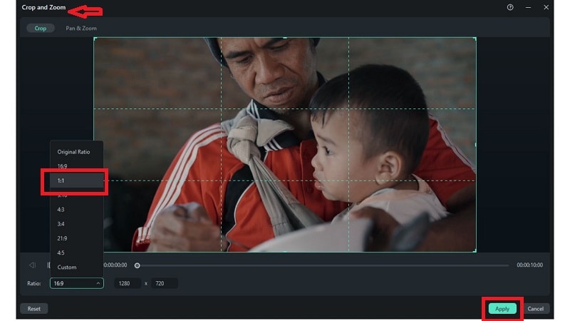 make square video by cropping