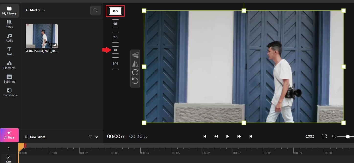 select flixier aspect ratio