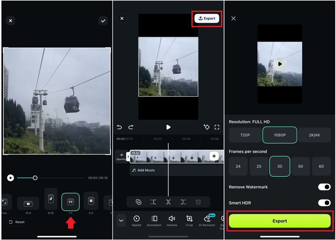 crop video to square on mobile