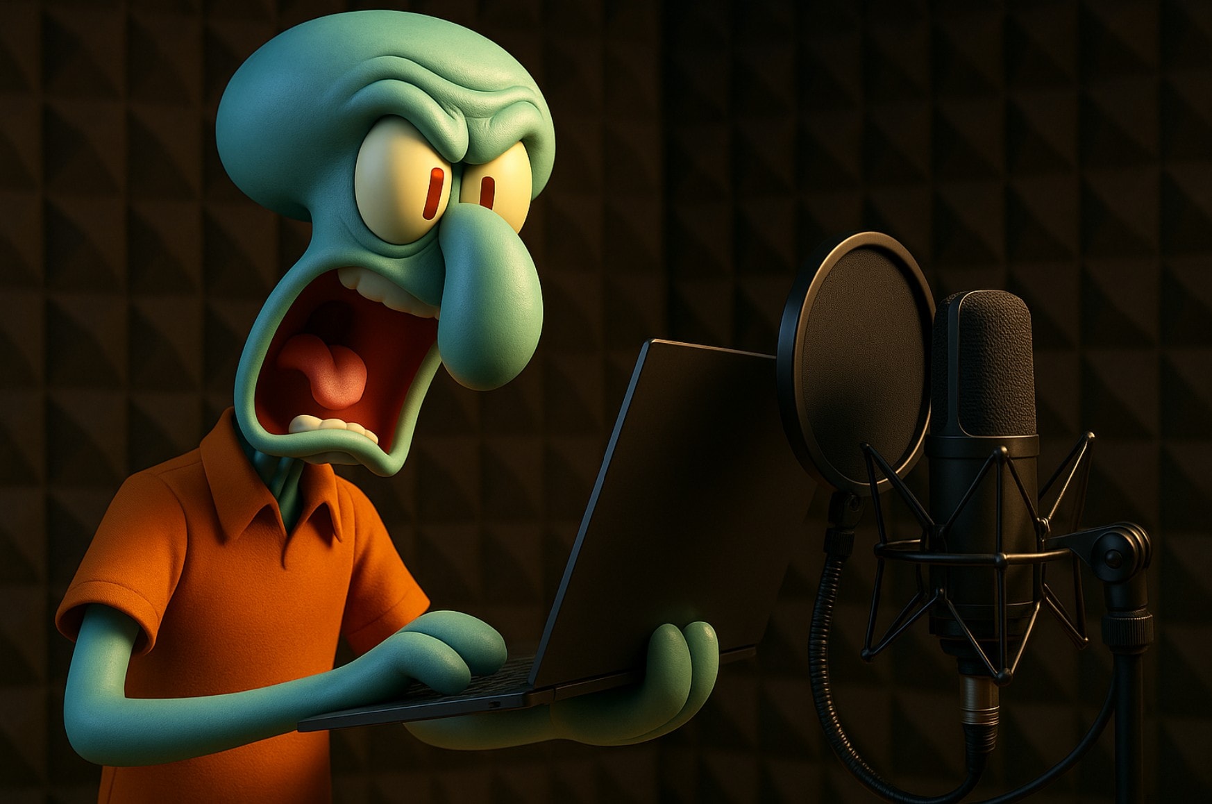 yelling squidward character