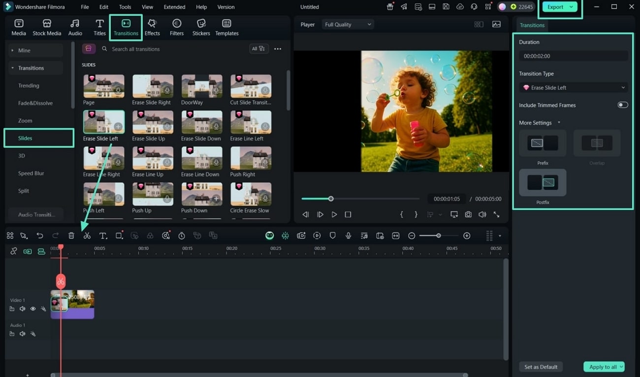 create a slideshow and export