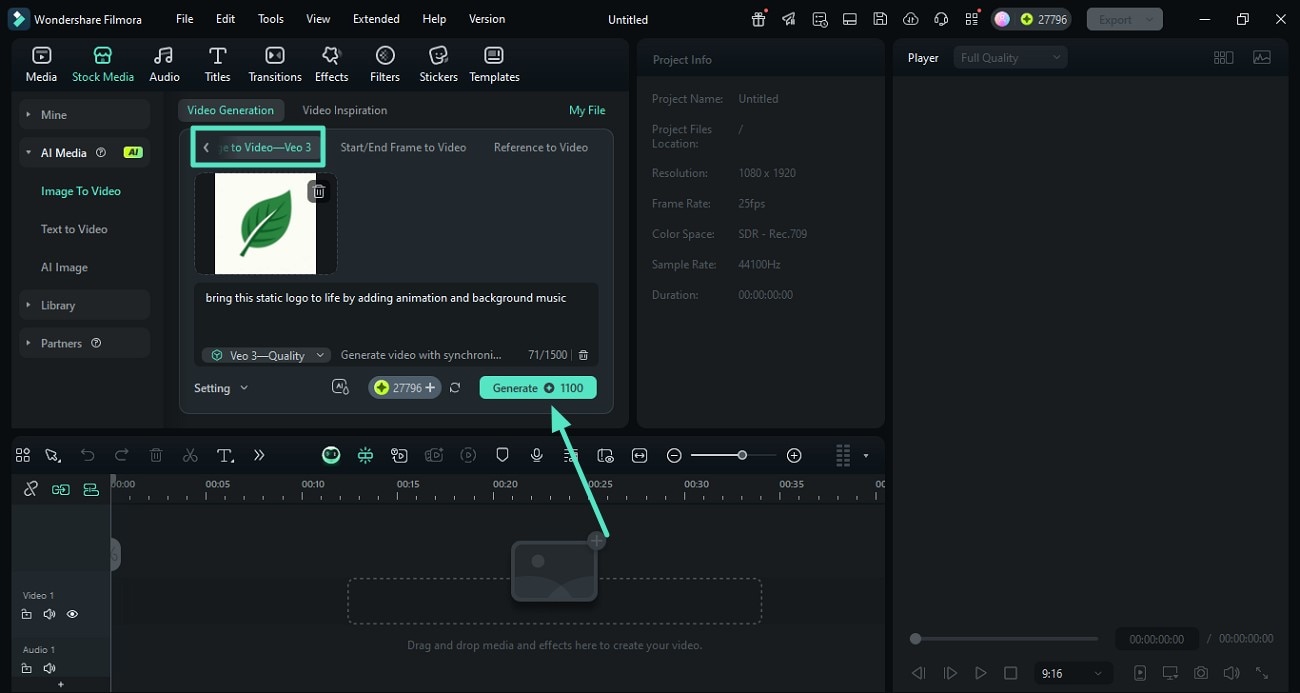 Import logo and generate animated video