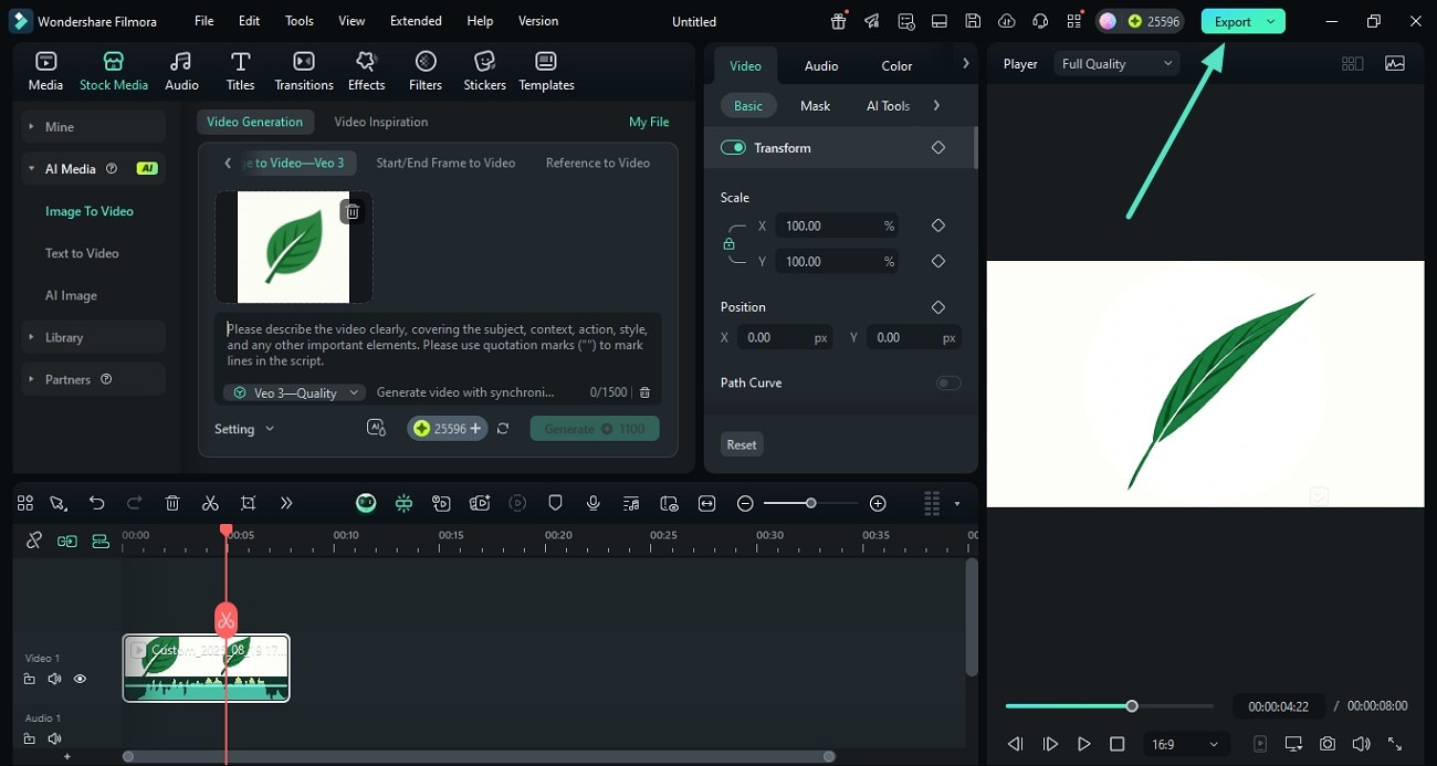 Preview and export the animated logo
