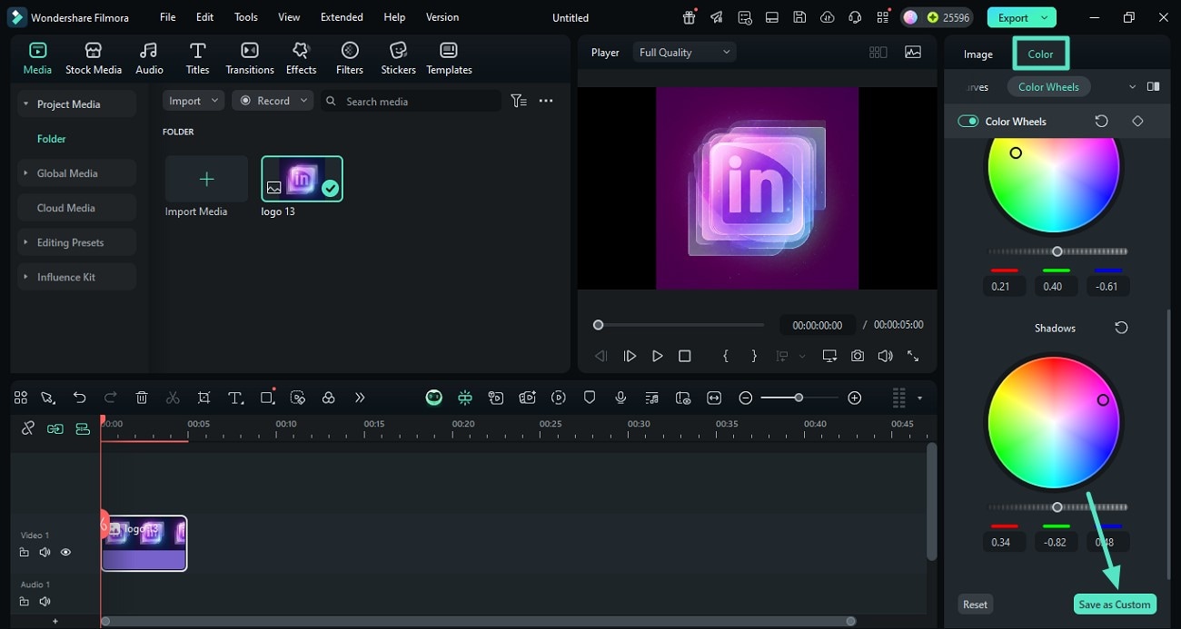 color grading on logo