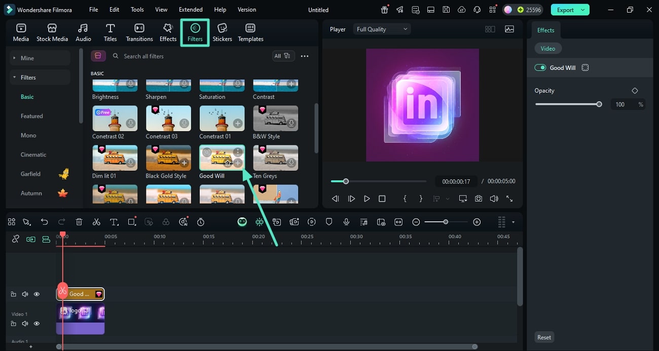 apply filter to logo