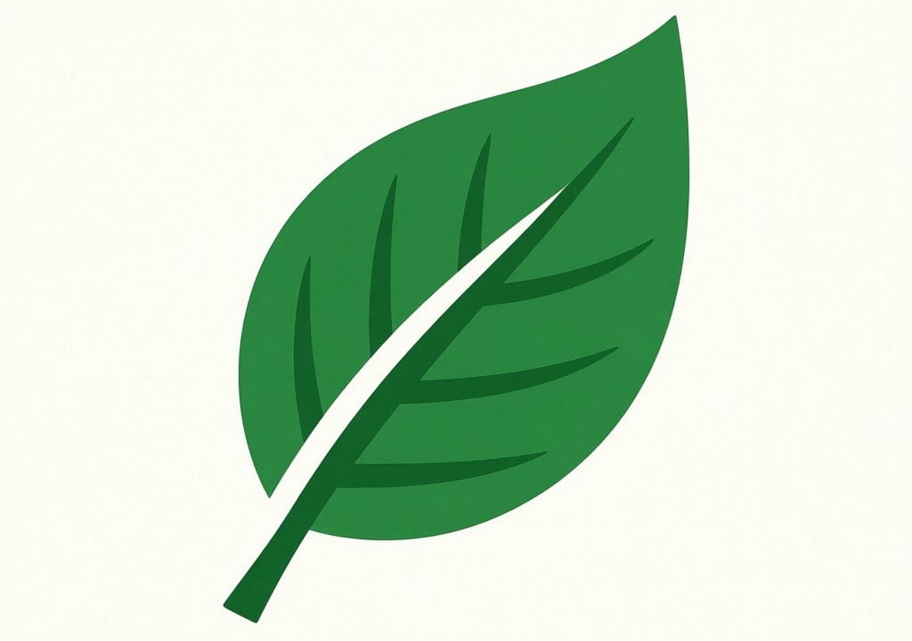 minimal green leaf logo
