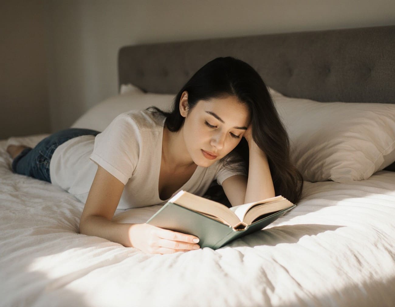girl reading pose