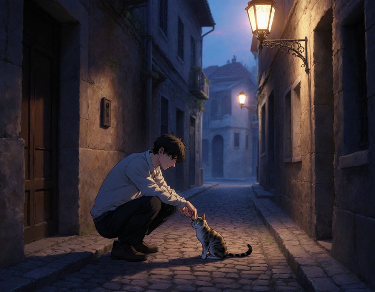 man crouching pose