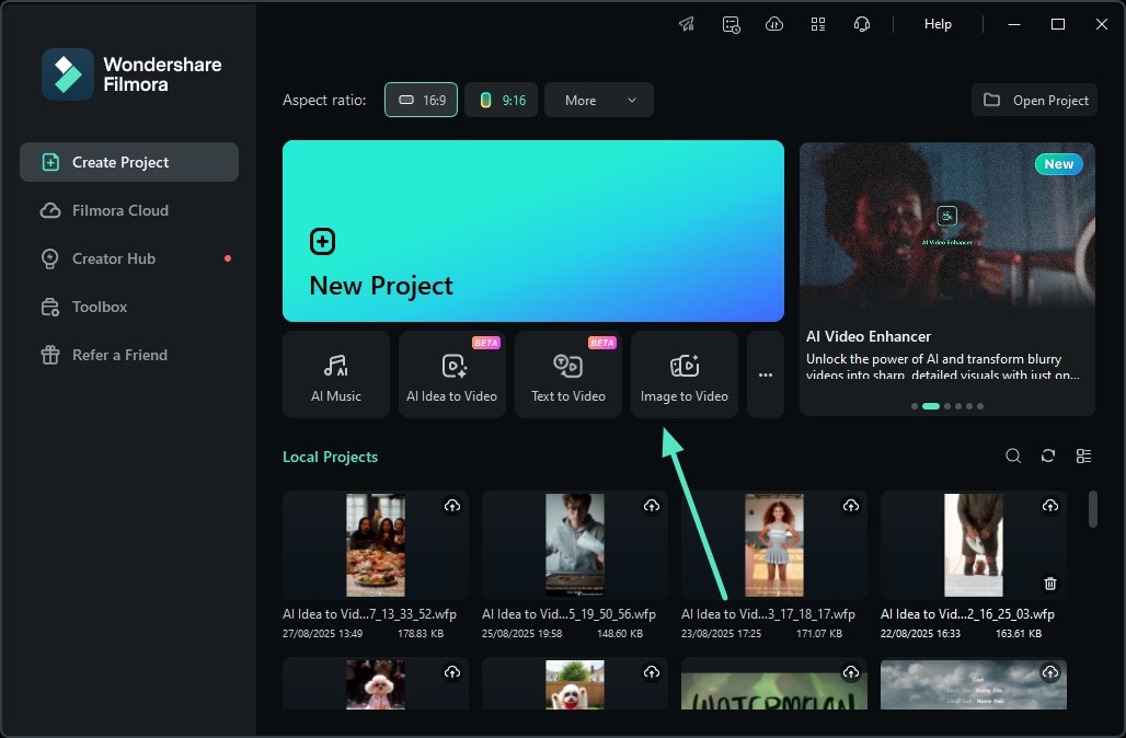 access filmora image to video