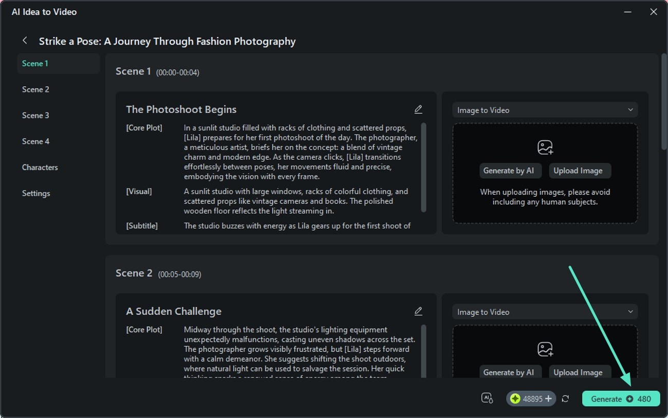 review script and generate video