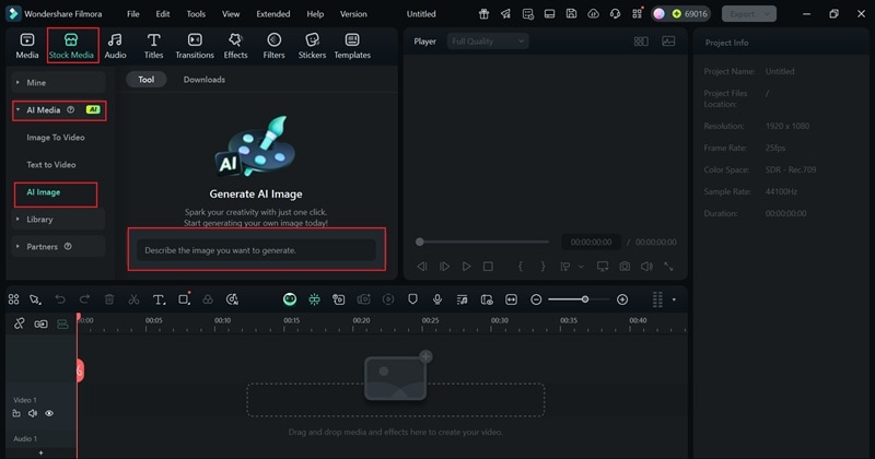 access ai image feature in filmora