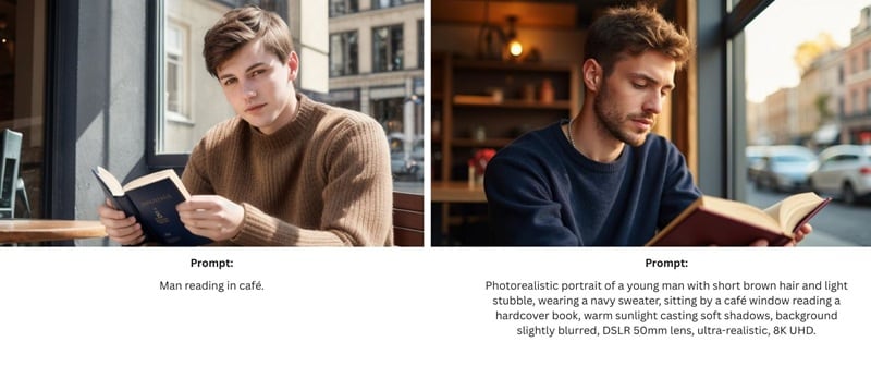 with and without structured prompts