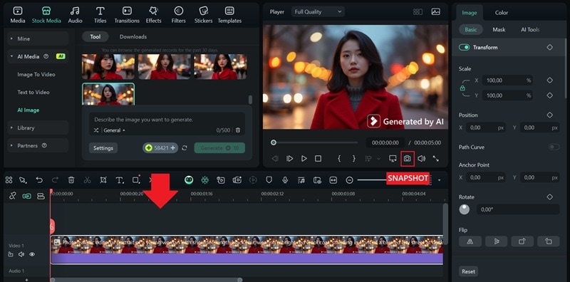 add to timeline and save
