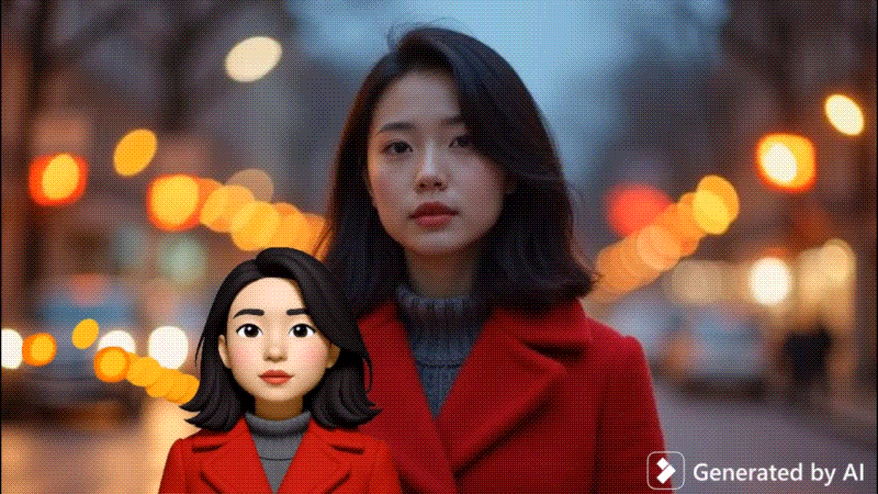 filmora emoji twin ai video template