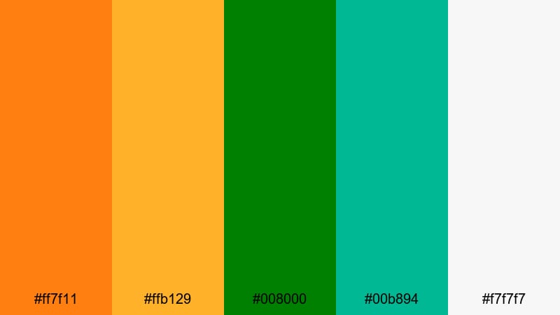 stadium match day orange green color palette with hex codes
