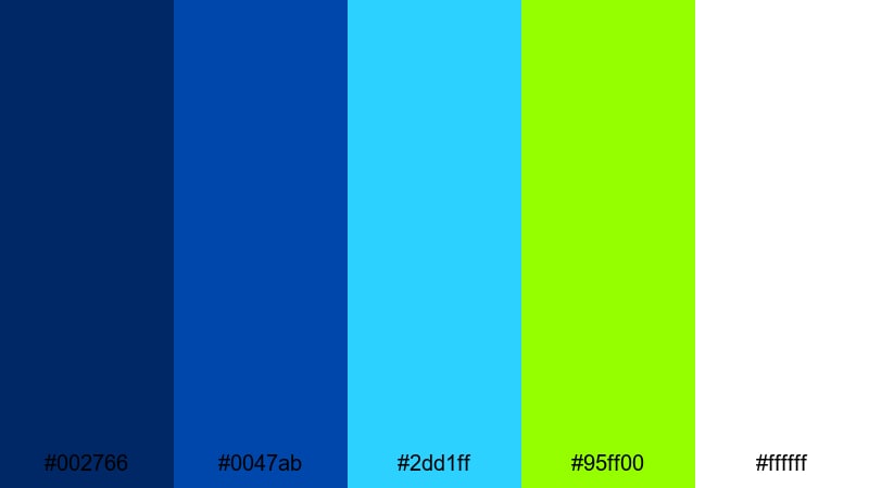 stadium night energy cobalt color palette with hex codes