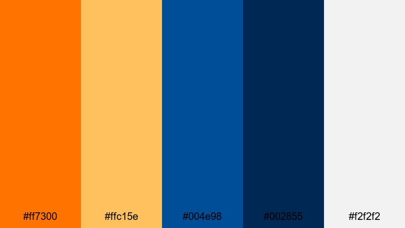 stadium spotlight fever orange blue color palette with hex codes