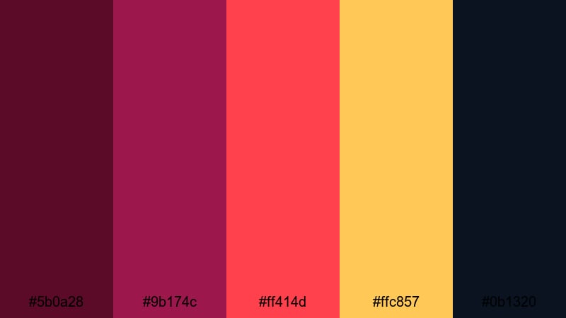 stadium spotlight maroon burgundy color palette with hex codes