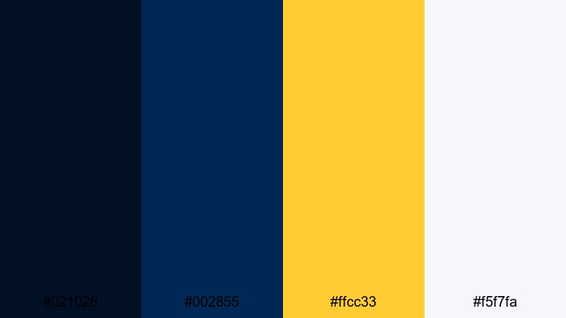 stadium spotlight navy gold navy blue color palette with hex codes