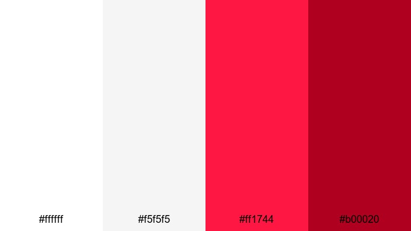 stadium spotlight surge white red color palette with hex codes