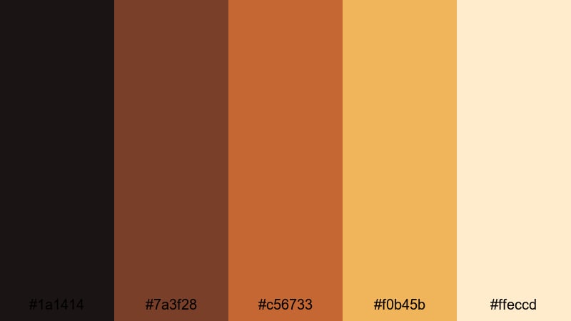 stage light alloy brown copper color palette with hex codes