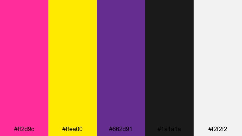 stage lights hype hot pink color palette with hex codes