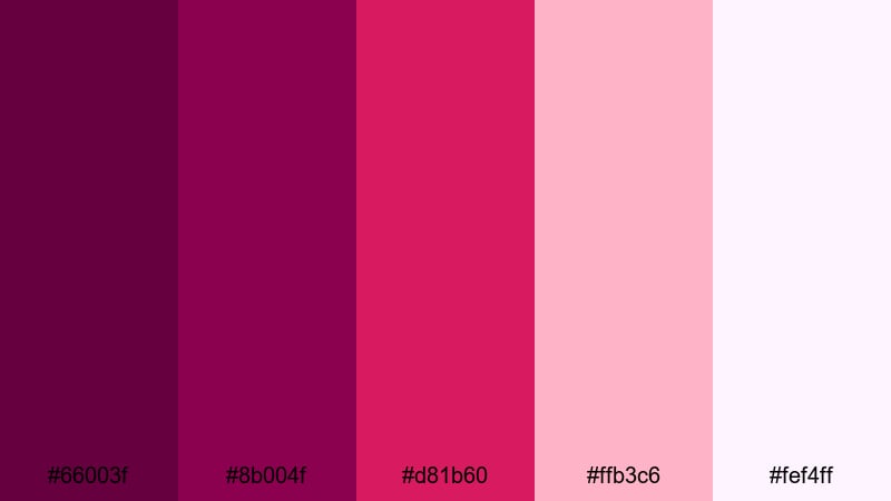 stardust wine bouquet dark magenta color palette with hex codes