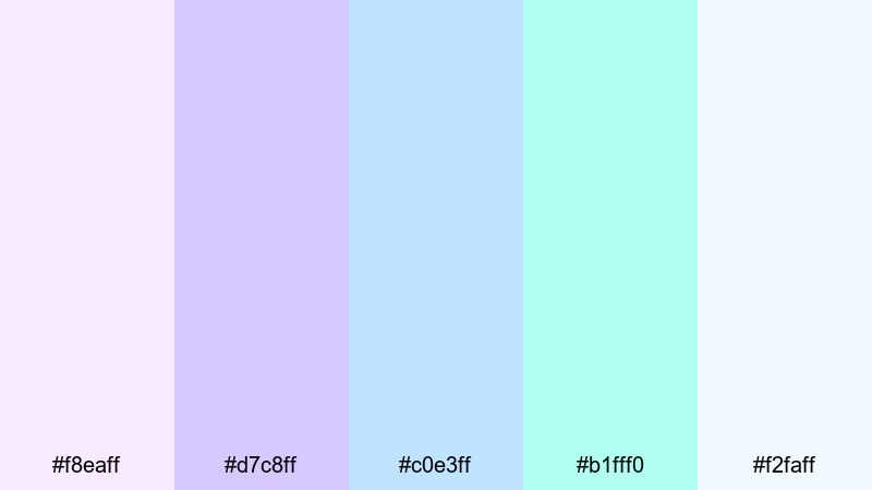 starlight iridescent nebula holographic color palette with hex codes