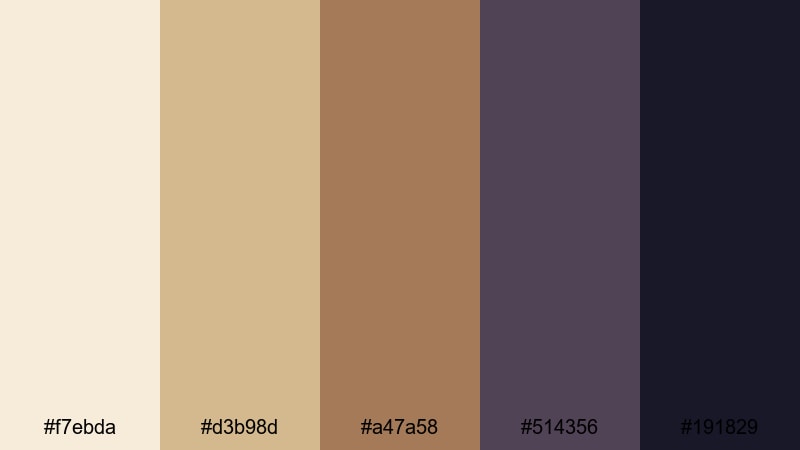 starlit dune silhouette desert color palette with hex codes