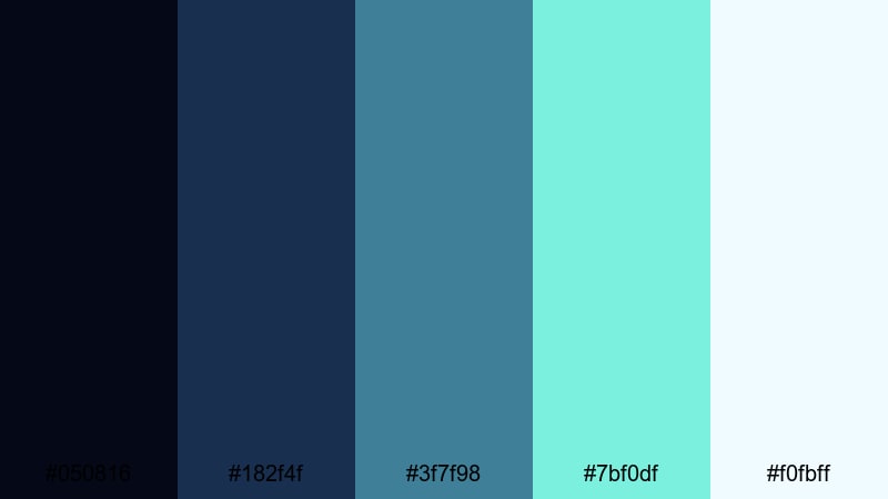 starlit glacier mist aurora borealis color palette with hex codes