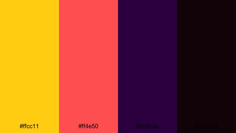 starlit red carpet supernova color palette with hex codes