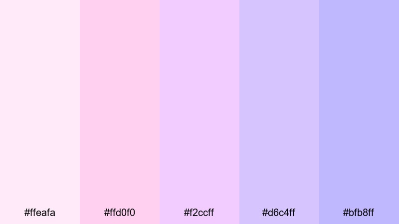 starlit sakura sky pastel pink purple color palette with hex codes