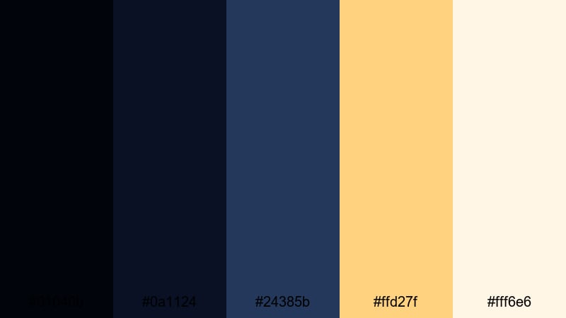 starlit void contrast space color palette with hex codes