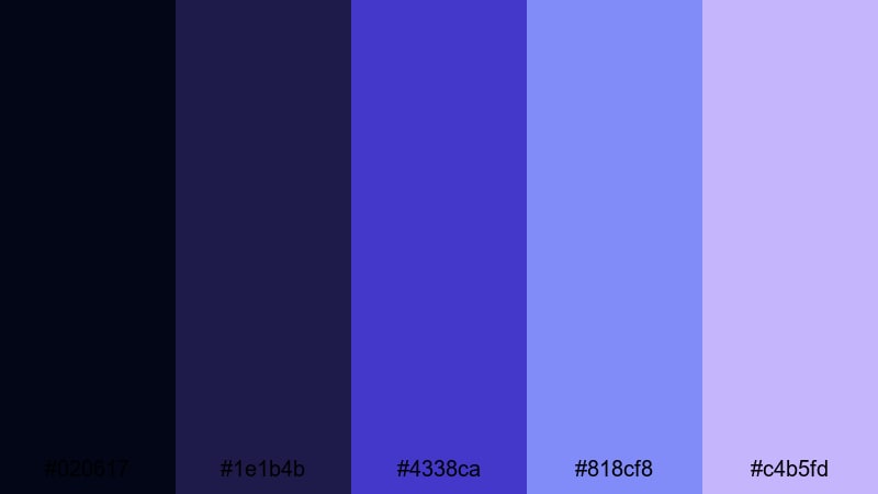 starry velvet silence night color palette with hex codes