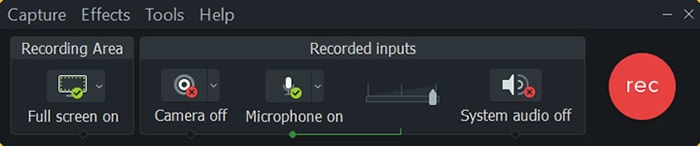 start to record windows screen with camtasia