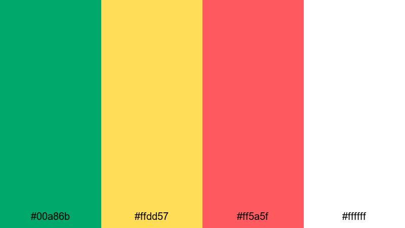 startup kpi highlight green yellow red color palette with hex codes