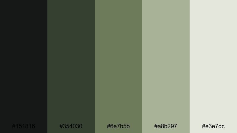 stealth ui overlay army color palette with hex codes