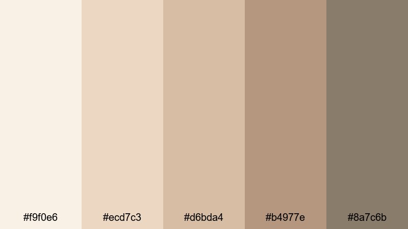 steam and sugar haze coffee cream color palette with hex codes