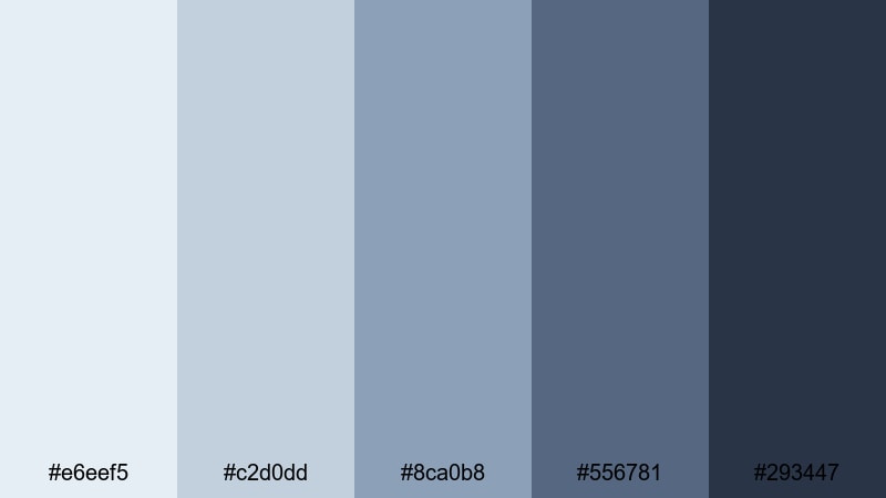 steel blue auteur cold color palette with hex codes
