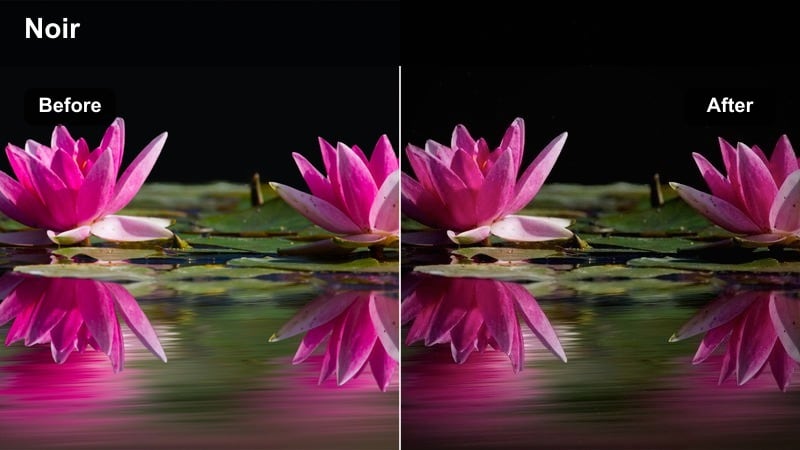 Dramatic blue-toned noir city street at night with a lone figure under a streetlight.