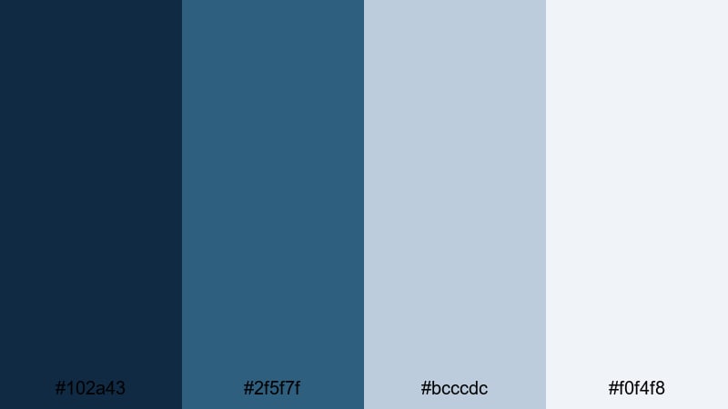 steel pier minimal blue coral color palette with hex codes